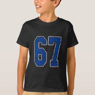 T-shirt Joueur Maillot Royal Bleu Et Blanc Numéro 67 Unifo