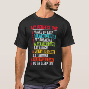 T-shirt Joueur Mon Jour Parfait Jouer Aux Jeux Vidéo Drôle