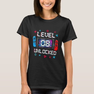 T-shirt Joueur Niveau 8 Débloqué Cadeau d'anniversaire 8 a