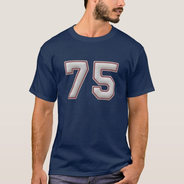 T-shirt Joueur numéro 75 - points frais de base-ball (Devant)