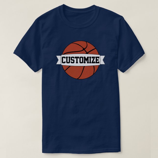 T-shirt Joueur ou entraîneur de basket-ball masculin Nom d (Design devant)