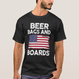 T-shirt Joueur Patriotique Cornhole 4 juillet Sacs De Bièr