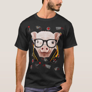 T-shirt Joueur Pig Jeu Animal Vidéo Joueur Garçons Enfant