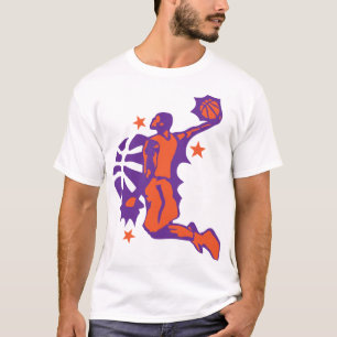T-shirt joueur player 4 basketball dunk silhouette ballon 