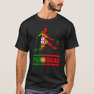 T-shirt Joueur portugais de football Futebol Pavillon port