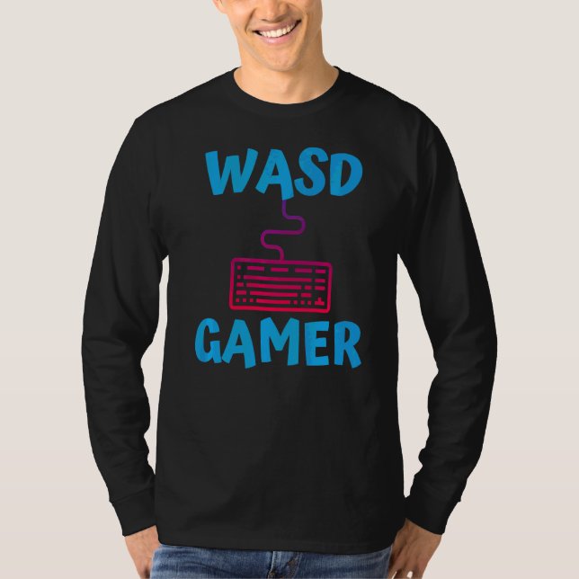 T-shirt Joueur Qwerty Pc Jeu Clavier Ordinateur Clavier Pc (Devant)