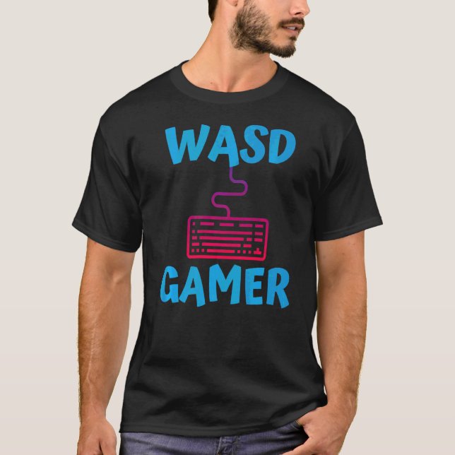 T-shirt Joueur Qwerty Pc Jeu Clavier Ordinateur Clavier Pc (Devant)