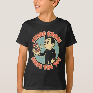 T-shirt Joueur Rétro Amateur de Jeux Vidéo de Style Années