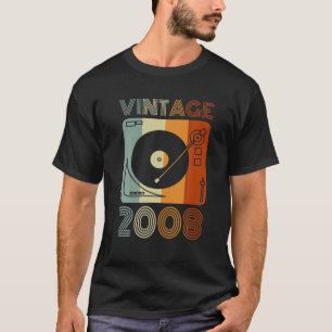 T-shirt Joueur rétro vintage 2008 Anniversaire Vinyl DJ