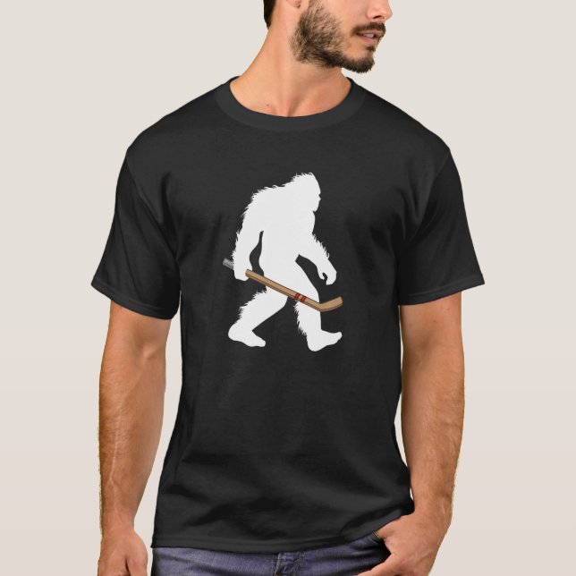 T-shirt Joueur Sport Sasquatch Cryptid Hockey Bigfoot (Devant)