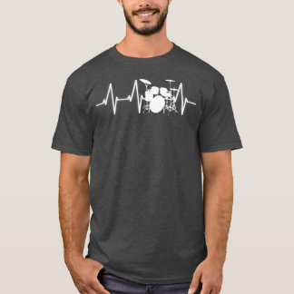 T-shirt Joueur tambours Heartbeat Drummer Cadeau