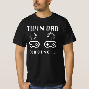 T-shirt Joueur Twin Papa Chargement - Jeu Gamer Grossesse