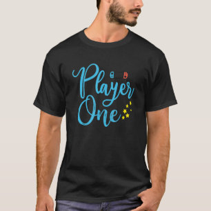 T-shirt Joueur Une Console Jeu Vidéo Bleu Gamer Shirt