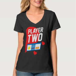 T-shirt Joueur Vidéo Joueur 2 Drôle Jeu Matching Valenti