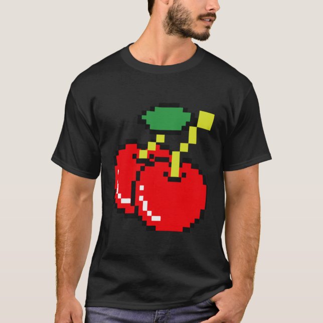 T-shirt Joueur vidéo Pixel Cherry (Devant)