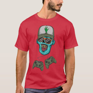 T-shirt Joueur vidéo Zombie Halloween Joueur Zombie T-