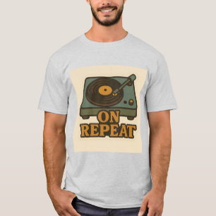 T-shirt Joueur vintage de disques rétro de moutarde - À ré