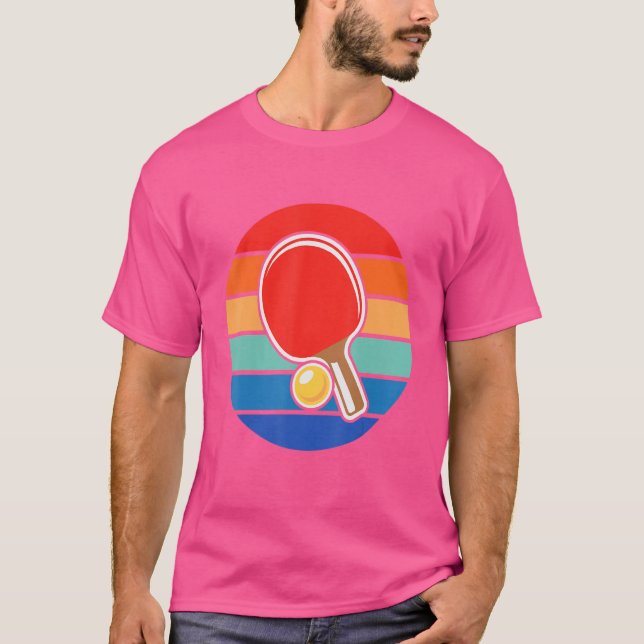 T-shirt Joueur Vintage de ping-pong (Devant)