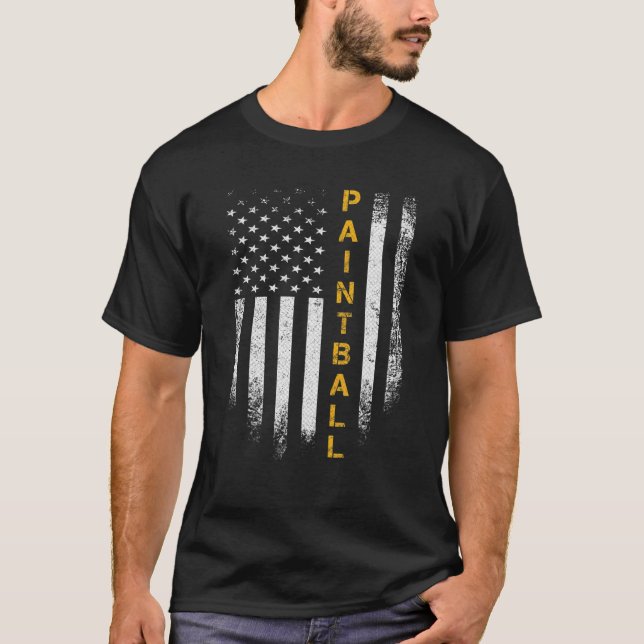 T-shirt Joueur vintage USA American Flag Paintba (Devant)