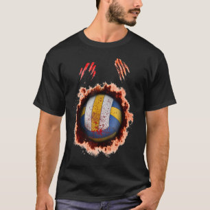 T-shirt joueur zombie effrayant volleyball déplaisant voll