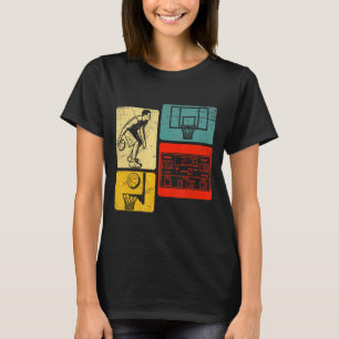 T-shirt Joueurs de basket-ball vintage sportifs hommes rét