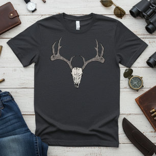 T-shirt Joueurs de crâne de rennes pour hommes rustiques