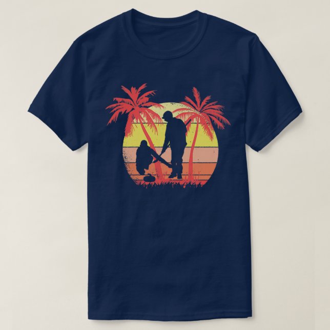 T-shirt Joueurs de curling sur glace Coucher de soleil d'é (Design devant)