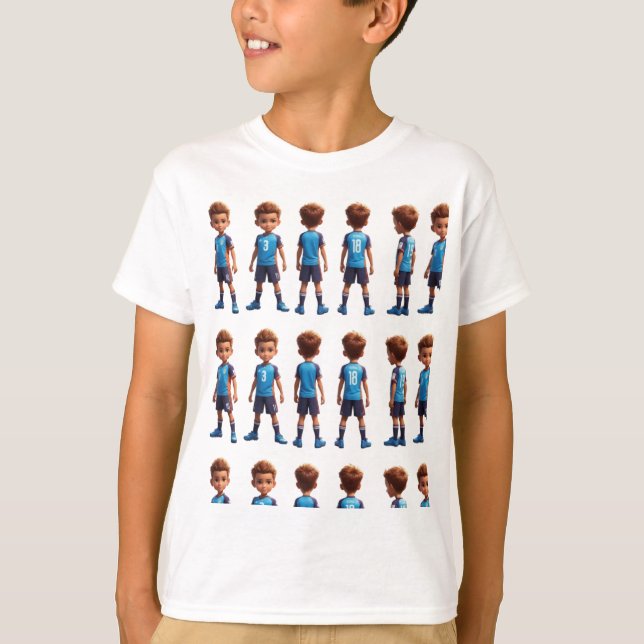 T-shirt joueurs de football pour enfants (Devant)