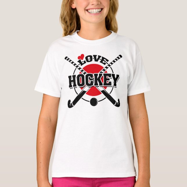 T-shirt Joueurs de hockey sur gazon, Bâtons de hockey trav (Devant)