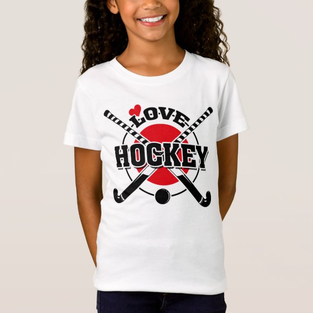 T-Shirt Joueurs de hockey sur gazon, Bâtons de hockey trav (Devant)