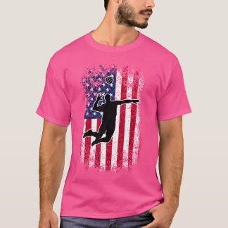 T-shirt Joueurs du drapeau américain de volley-ball 4 juil
