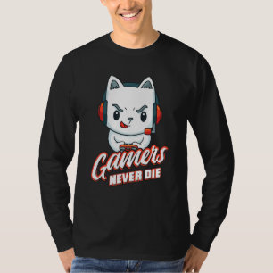 T-shirt Joueurs ne meurent jamais en ligne Jeu Ordinateur