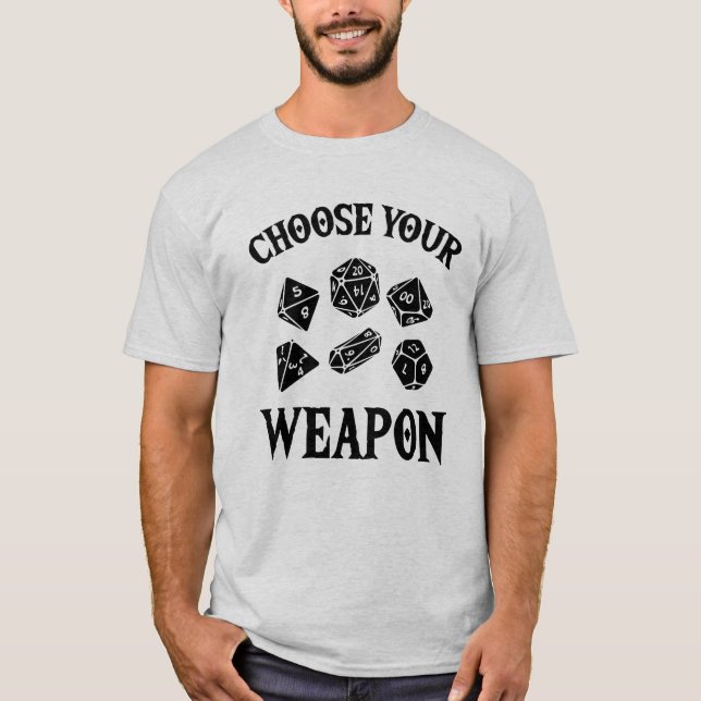 T-shirt Joueurs RPG arme dés RPG LARP cadeau (Devant)