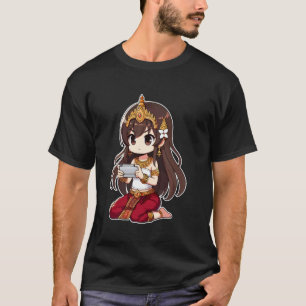 T-shirt Joueuse Apsara Chibi Cambodgienne Khmer Princesse 