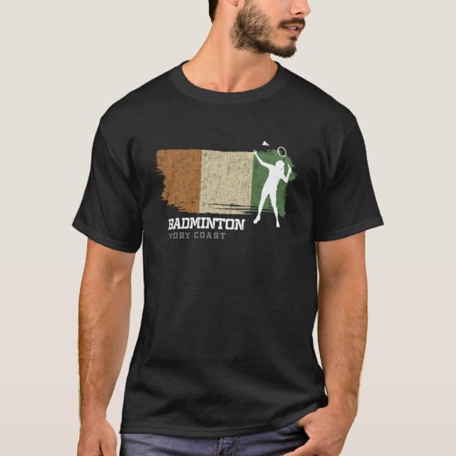 T-shirt Joueuse Badminton Côte d'Ivoire Jeu Net Badm (Devant)