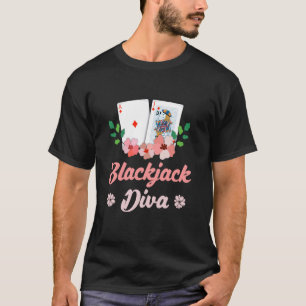 T-shirt Joueuse BLACKJACK DIVA Card Blackjack Casino Femme
