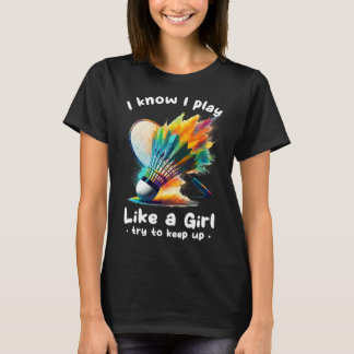 T-shirt Joueuse de Badminton Navette Racket Sports