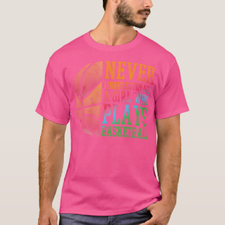 T-shirt Joueuse de basket-ball Retro Basketball Cadeau fil