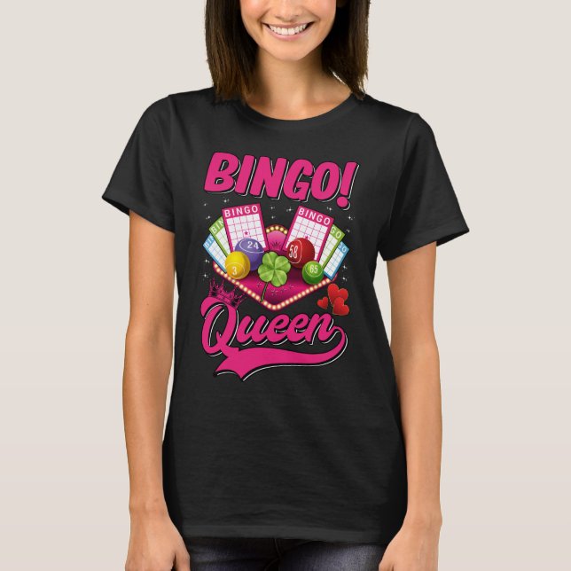 T-shirt Joueuse de bingo Queen Women Funny Bingo Girl (Devant)