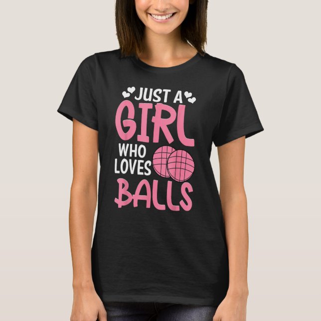 T-shirt Joueuse De Bocce Ball Juste Une Fille Qui Aime Boc (Devant)