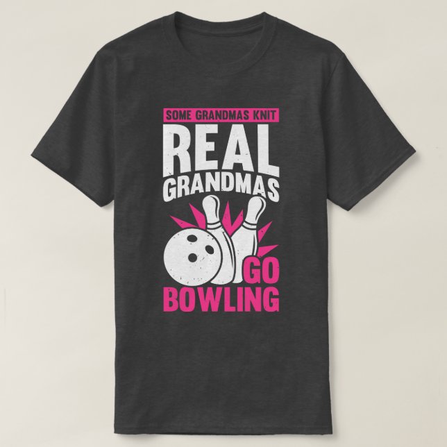 T-shirt Joueuse de bowling grand-mère Bowler grand-mère ca (Design devant)