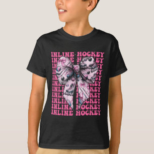 T-shirt Joueuse de hockey en ligne fille coquette noeud ro