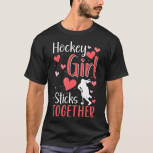 T-shirt Joueuse de hockey se serre ensemble