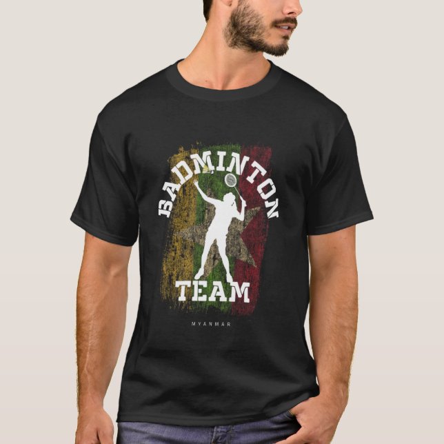 T-shirt Joueuse de jeux nets de Birmanie Badminto (Devant)