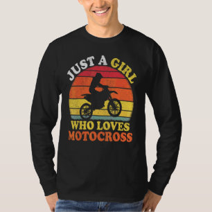 T-shirt Joueuse de Motocross Vintage Juste Une Fille Qui A