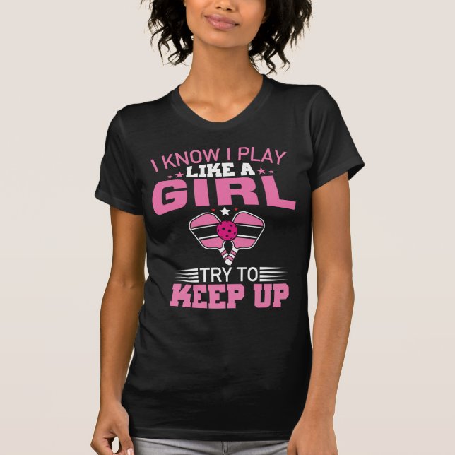 T-shirt Joueuse de Pickleball Fille Sport Humour sportif (Devant)