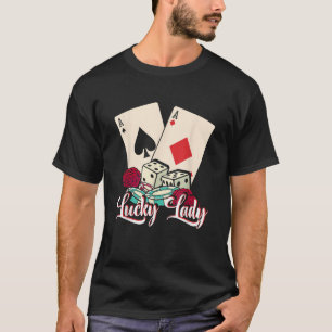 T-shirt Joueuse de poker Lucky Lady parieuse de casino