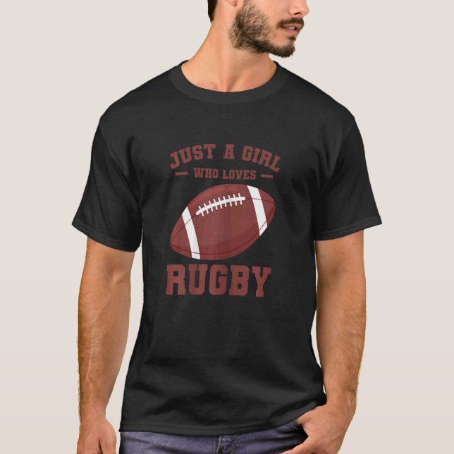 T-shirt Joueuse De Rugby Femme Rugbys Juste Une Fille Qui  (Devant)