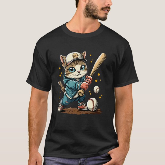 T-shirt Joueuse de softball Cat sur Softball (Devant)