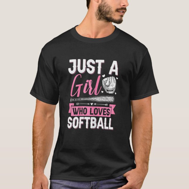T-shirt Joueuse De Softball Graphique Femmes Et Filles (Devant)